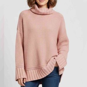 Cozy Pink Turtleneck Sweater